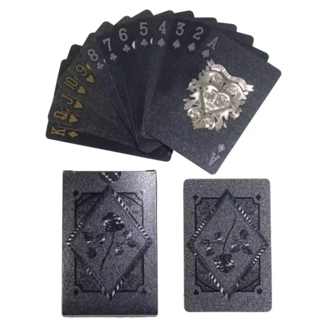 Игральные карты 54шт водостойкие пластиковые изнсостойкие Black Rose