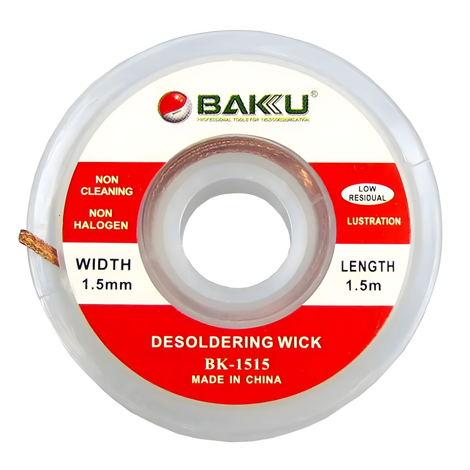 Очиститель припоя Baku BK-1515 (красная метка, 1.5mm x 0.75m) Очиститель припоя Baku BK-1515 (красная метка, 1.5mm x 0.75m)