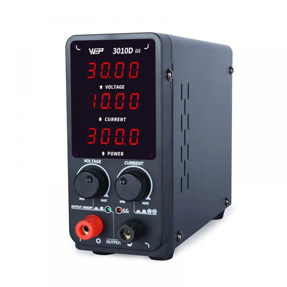 Блок питания WEP 3010D-III, 30V, 10A, импульсный, с цифровой индикацией (V/A/W) Блок питания WEP 3010D-III, 30V, 10A, импульсный, с цифровой индикацией (V/A/W)