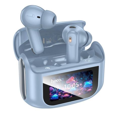 Бездротові навушники HOCO Sandy EQ21, true wireless, ANC, ENC, noise reduction, touch screen, BT headset, BT5.4, 40mAh, 400mAh, blue