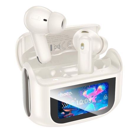 Наушники HOCO EQ21 Sandy true wireless ANC+ENC noise reduction touch screen BT headset |BT5.4, 40/40 белые