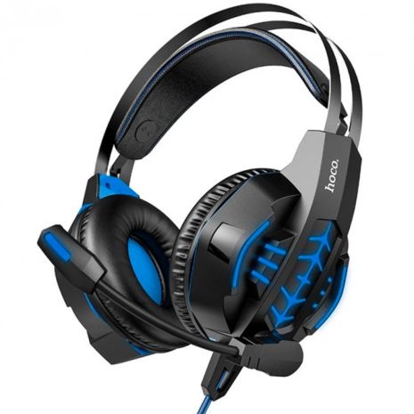 Ігрові навушники накладні Hoco W102 Cool, USB, 3.5mm, 2m, Синій