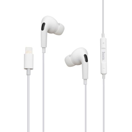 Дротові навушники Hoco M1 Pro, Lightning, 1.2m, Білий