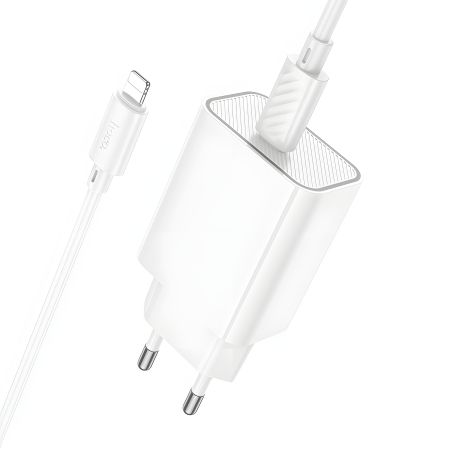 Зарядное устройство Hoco C143A Type-C PD белое + кабель Type-C to Lightning Зарядное устройство Hoco C143A Type-C PD белое + кабель Type-C to Lightning