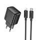 Сетевое зарядное устройство Hoco CS24A 1USB-C с PD/QC 25W+Type-C на Lightning черное