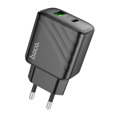 Черное Зарядное Устройство Hoco CS23A 1USB/1USB-C 30W PD/QC