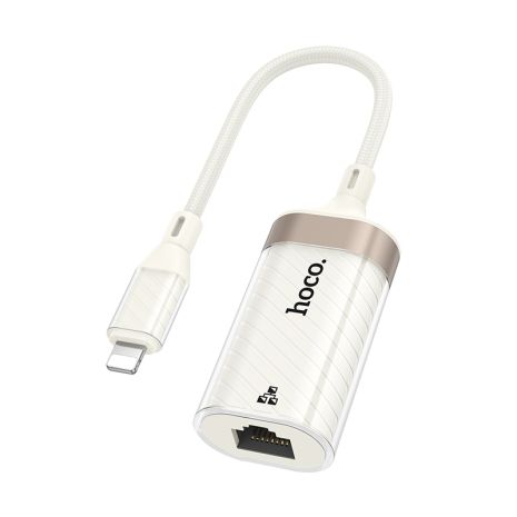 Hoco UA41A Lightning to RJ-45 100 Mbps Adapter (Apricot) Hoco UA41A Lightning to RJ-45 100 Mbps Adapter (Apricot)
