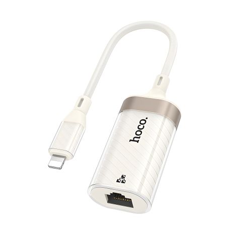 Перехідник адаптер Hoco UA41A, Lightning to RJ-45, 100 mbps, apricot Перехідник адаптер Hoco UA41A, Lightning to RJ-45, 100 mbps, apricot