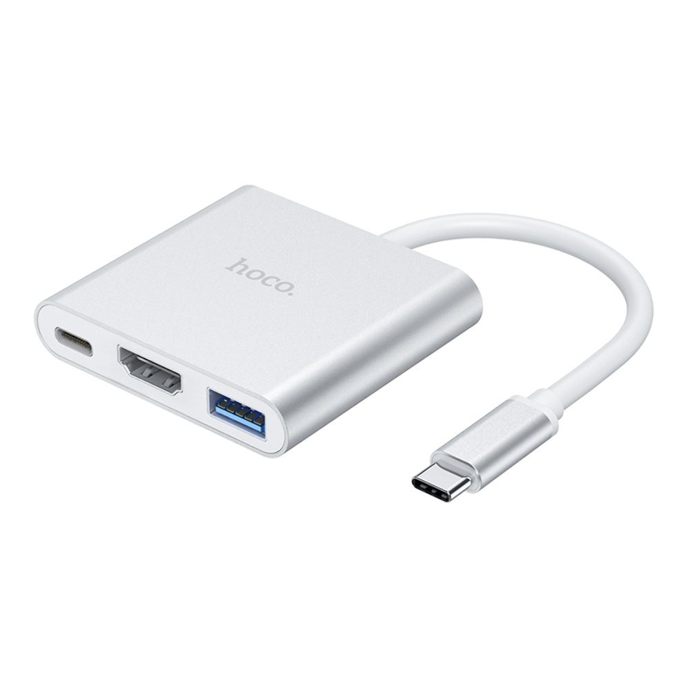 Hoco HB14 Type-C to USB 3.0+HDMI+PD Multi-Adapter Hub (Silver) Hoco HB14 Type-C to USB 3.0+HDMI+PD Multi-Adapter Hub (Silver)