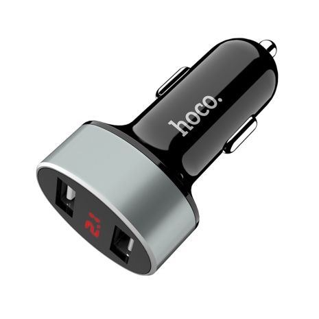 Чарежное устройство для автомобиля Hoco Z26 2 USB с дисплеем черное Чарежное устройство для автомобиля Hoco Z26 2 USB с дисплеем черное