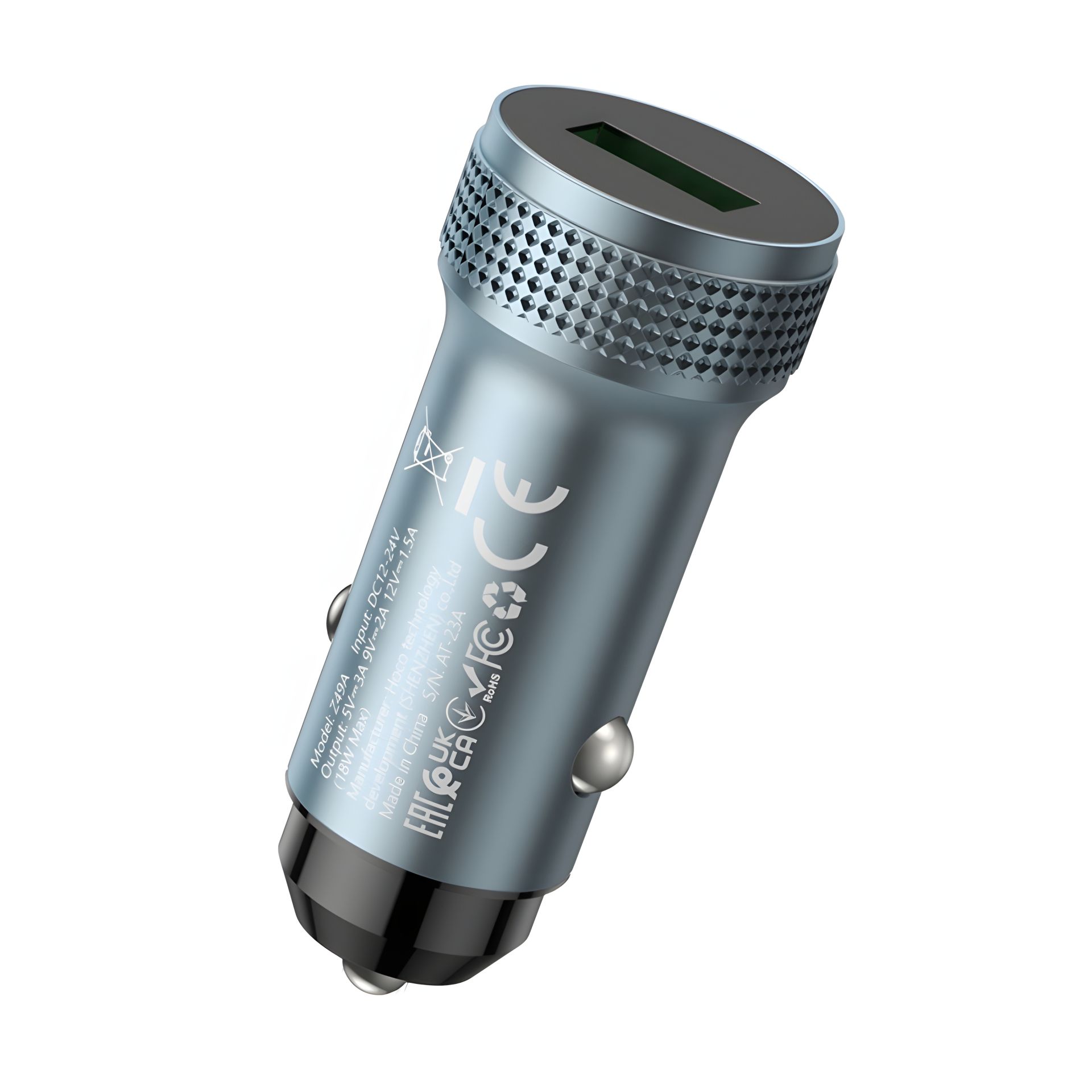 Автозарядка Hoco Z49A USB QC серая Автозарядка Hoco Z49A USB QC серая