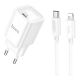 Устройство Зарядное Сетевое Hoco 1USB-C C148A PD/QC 30W+Lightning to Type-C Белый Устройство Зарядное Сетевое Hoco 1USB-C C148A PD/QC 30W+Lightning to Type-C Белый
