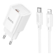Сетевое Зарядное Устройство Hoco C148A 1USB-C PD/QC 30W+Type-C to Lightning Белый Сетевое Зарядное Устройство Hoco C148A 1USB-C PD/QC 30W+Type-C to Lightning Белый