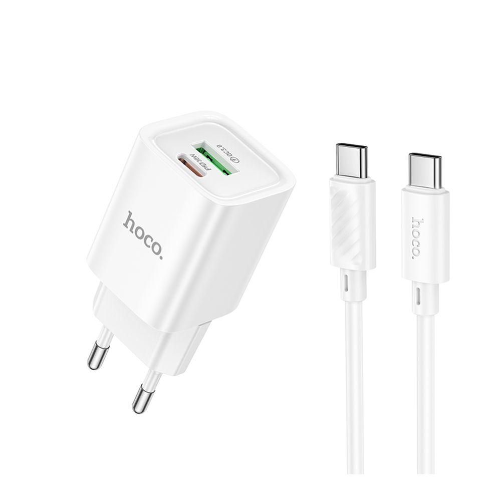 Устройство Зарядное Hoco C149A Сетевое 1USB/1USB-C PD/QC 30W+Type-C to Type-C Белый Устройство Зарядное Hoco C149A Сетевое 1USB/1USB-C PD/QC 30W+Type-C to Type-C Белый