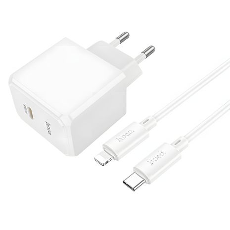 Зарядное Устройство Hoco CS13A 1USB-C PD/QC 20W+Type-C to Lightning белое