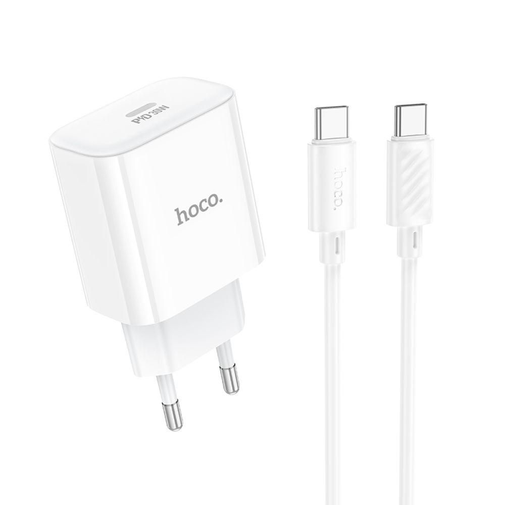 Hoco C76A Pro 1USB-C PD/QC 30W+Type-C to Type-C белое Сетевое Зарядное Устройство Hoco C76A Pro 1USB-C PD/QC 30W+Type-C to Type-C белое Сетевое Зарядное Устройство