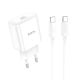 Hoco C76A Pro мережевий зарядний пристрій, 1Type-C, PD, QC 30W, Білий, кабель Type-C to Type-C