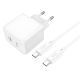 Hoco Мережевий зарядний пристрій CS13A, 1Type-C, PD, QC 20W, Білий, кабель Type-C to Type-C