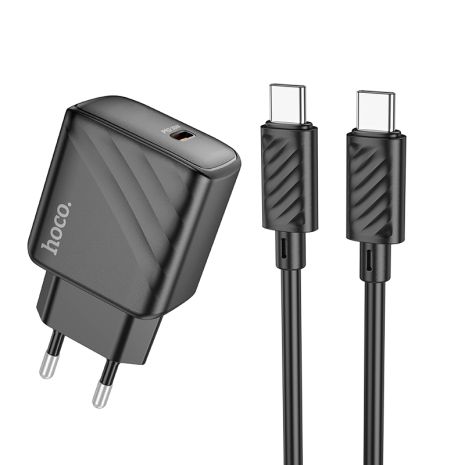 CS22A 1USB-C PD/QC 30W+Type-C to Type-C Черный Зарядное Устройство Hoco CS22A 1USB-C PD/QC 30W+Type-C to Type-C Черный Зарядное Устройство Hoco