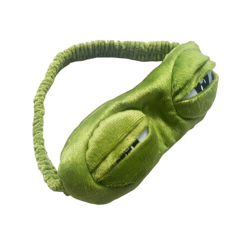 Креативна маска для сну 3D SAD FROG Green