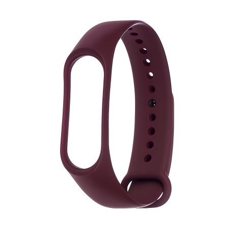Силиконовый ремешок для Xiaomi Mi Band 3/4, бордовый цвет № 06