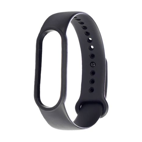 Силиконовый ремешок для Xiaomi Mi Band 5/ 6, чёрный, № 01