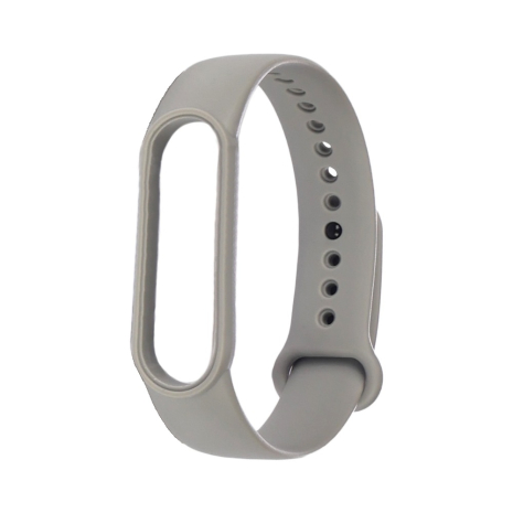 Ремешок силиконовый для Xiaomi Mi Band 5/ 6 цвет № 10 серый
