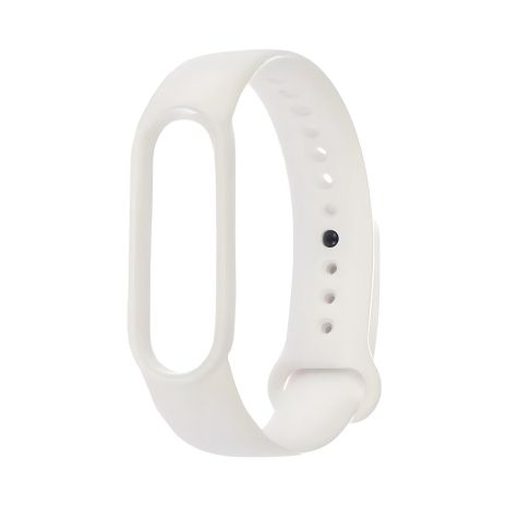 Силиконовый ремешок для Xiaomi Mi Band 5/6 белого цвета № 02