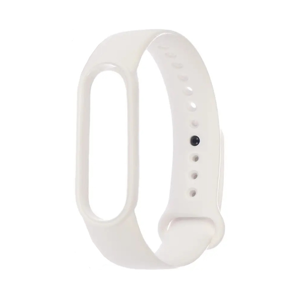 Ремешок силиконовый для Xiaomi Mi Band 5/ 6 цвет № 02 белый Ремешок силиконовый для Xiaomi Mi Band 5/ 6 цвет № 02 белый