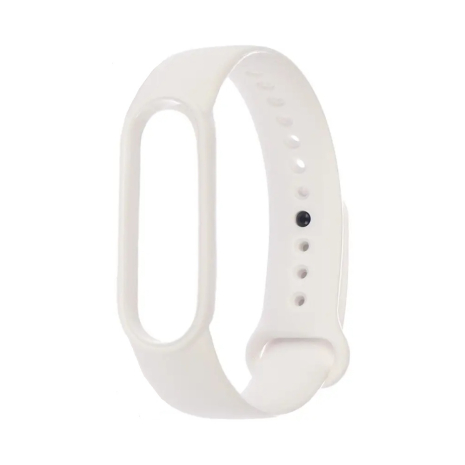 Ремешок силиконовый для Xiaomi Mi Band 5/ 6 цвет № 02 белый