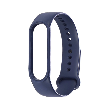 Ремешок силиконовый для Xiaomi Mi Band 5/ 6 цвет № 05 тёмно-синий