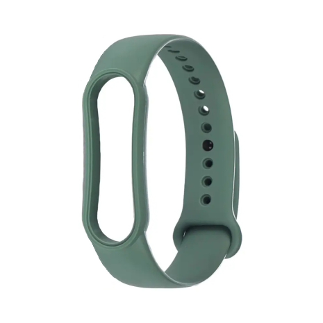 Ремешок силиконовый для Xiaomi Mi Band 5/ 6 цвет № 16 серо-зелёный