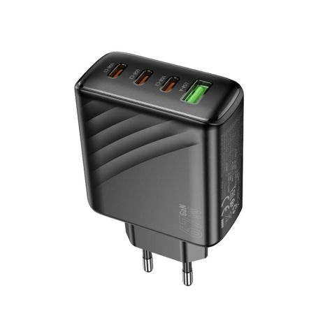 Сетевое зарядное устройство Hoco CS27A с 3 USB-C и 1 USB PD/QC 67W, черный Сетевое зарядное устройство Hoco CS27A с 3 USB-C и 1 USB PD/QC 67W, черный