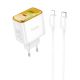 USB сетевое зарядное устройство Hoco CS42A Type-C PD 30W QC белое + кабель Type-C to Lightning