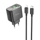 Зарядний пристрій Hoco CS42A USB/ Type-C PD 30W QC black + кабель Type-C to Lightning Зарядний пристрій Hoco CS42A USB/ Type-C PD 30W QC black + кабель Type-C to Lightning