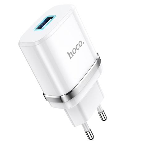 Сетевое зарядное устройство Hoco N1 USB белое