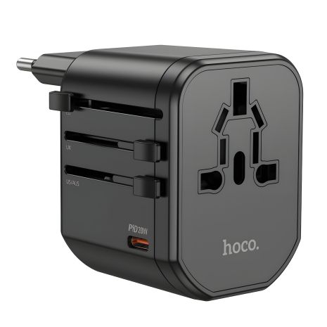 Зарядное устройство сетевое Hoco AC15 2 USB/ Type-C 20W черное Зарядное устройство сетевое Hoco AC15 2 USB/ Type-C 20W черное
