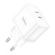 Зарядное сетевое устройство Hoco N29 2 Type-C PD 35W белое