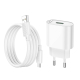 Зарядний пристрій Hoco C109A USB QC 18W білий + кабель USB to MicroUSB Зарядний пристрій Hoco C109A USB QC 18W білий + кабель USB to MicroUSB