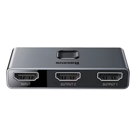 Baseus CAHUB-BC0G HDMI 2.1 Свитч/Переключатель Двунаправленный 4K 144Hz HDR 1to2/2to1 для PS5/4/3/TV Box/Xbox/PC Grey-Black