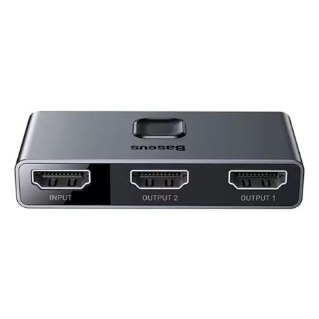 Baseus CAHUB-BC0G HDMI 2.1 Свитч/Переключатель Двунаправленный 4K 144Hz HDR 1to2/2to1 для PS5/4/3/TV Box/Xbox/PC Grey-Black
