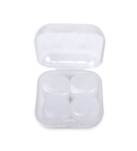 Силиконовые беруши BSCW4C мягкие принимающие форму, комплект 4шт в кейсе, белые