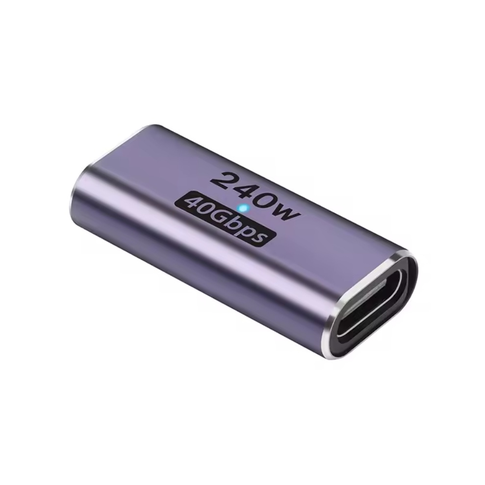 Переходник(Соединитель) Type-C Female to Female with PD 240W 40Gbps 8K 60hz Video Compatible for Thunderbolt 4/3, MacBook Pro/Air,iPad Metal Grey Переходник(Соединитель) Type-C Female to Female with PD 240W 40Gbps 8K 60hz Video Compatible for Thunderbolt 4/3, MacBook Pro/Air,iPad Metal Grey