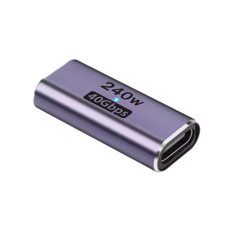 Переходник(Соединитель) Type-C Female to Female with PD 240W 40Gbps 8K 60hz Video Compatible for Thunderbolt 4/3, MacBook Pro/Air,iPad Metal Grey