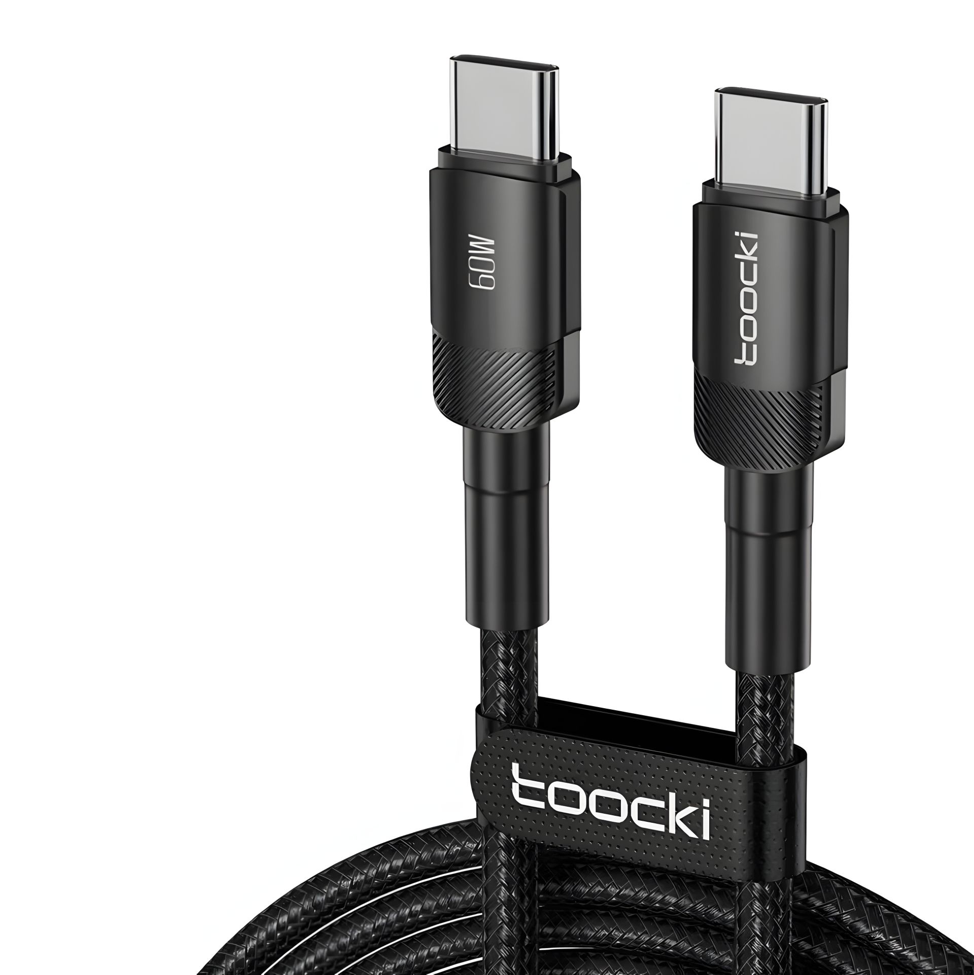 Кабель Toocki 60W Type-C - Type-C 3m, черный Кабель Toocki 60W Type-C - Type-C 3m, черный