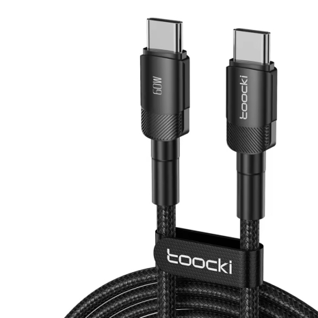 Кабель Toocki 60W Type-C - Type-C 3m black