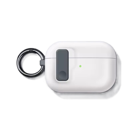 Чехол для AirPods 4 белый с кольцом и замком, PVC White