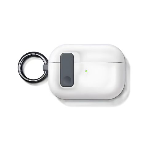 Белый чехол для AirPods 4 с кольцом и замком, PVC White Белый чехол для AirPods 4 с кольцом и замком, PVC White