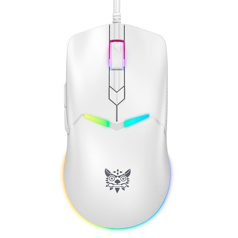 Игровая мышь Onikuma RGB Wired CW929 с разрешением до 6400 DPI, белая Игровая мышь Onikuma RGB Wired CW929 с разрешением до 6400 DPI, белая