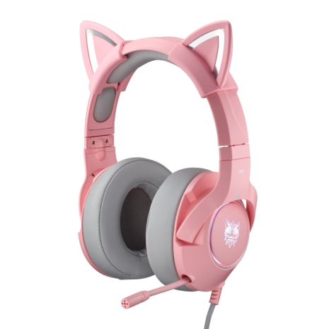 Наушники ONIKUMA Gaming CAT with LED K9 7.1 pink
